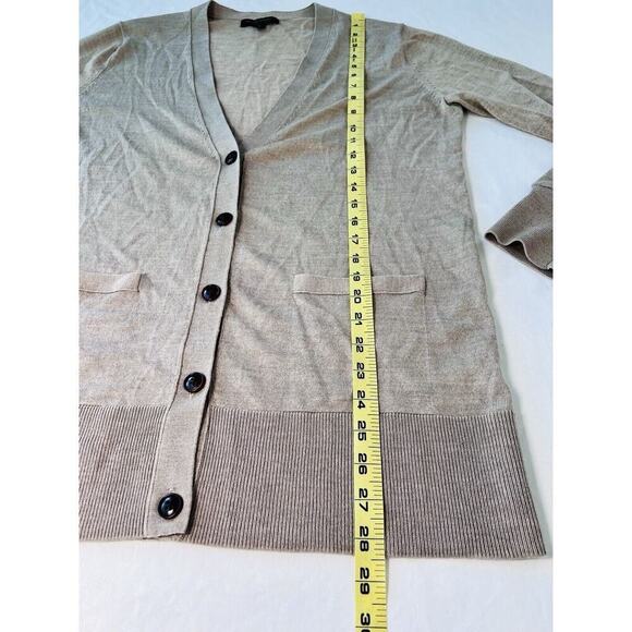 Banana Republic Mens Cardigan Tan Button Front Merino Wool Sz M Grandpa Office - Picture 4 of 9